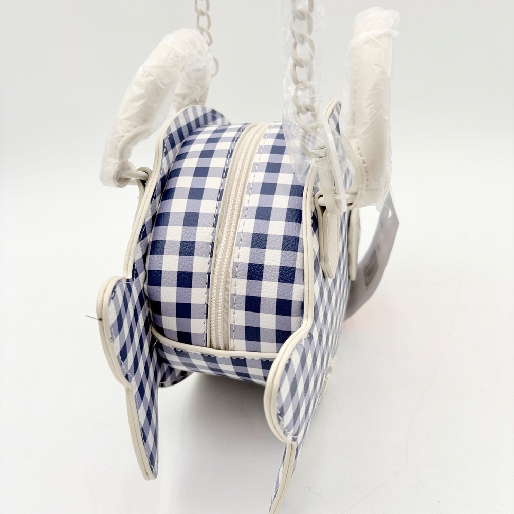 Luv Betsey LBFISH‎ Betsey Johnson Gingham Fish Crossbody Bag Navy Blue White - Picture 5 of 9